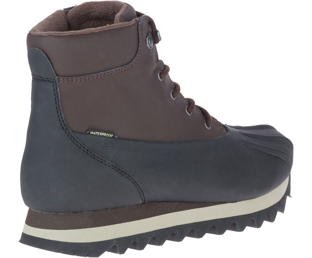 Kozaki Merrell Męskie Brązowe/Czarne - Alpine Brevig Polar Waterproof - 948576-EZI